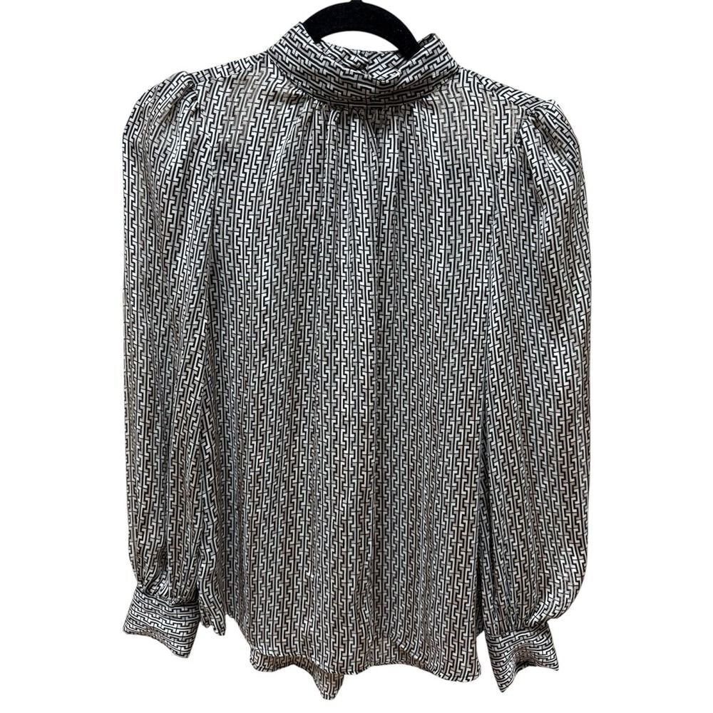 H&M Black and White Patterned Blouse